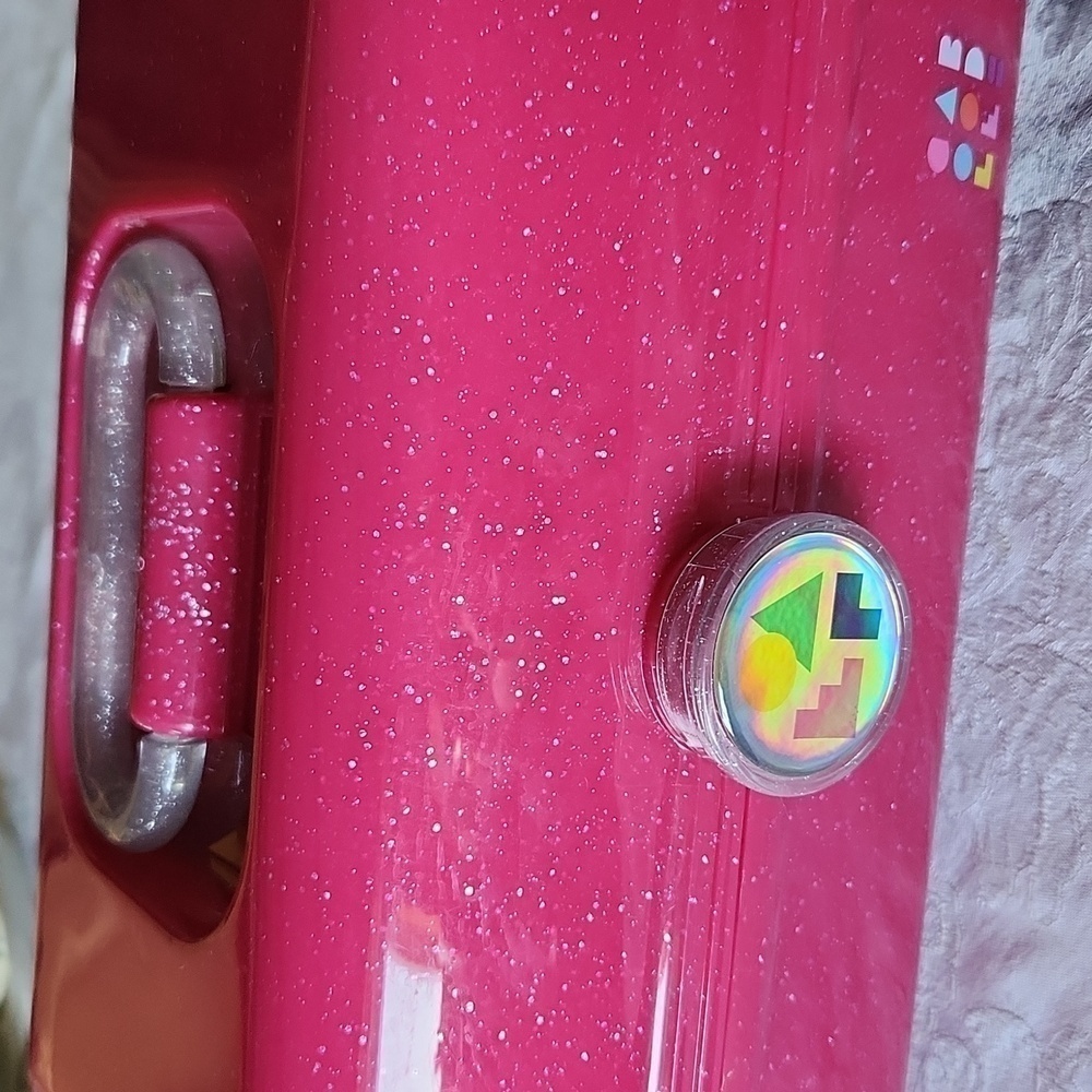 Caboodles Girl On The Go Pink Jelly Glitter Makeup Case,Retro,Y2K,HTF - Picture 10 of 10